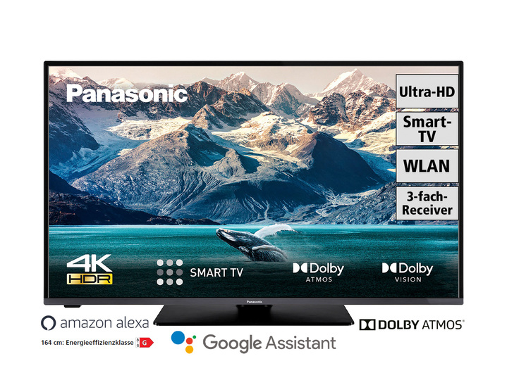 - Ultraslanke Panasonic 4K-HDR Ultra HD LED-TV, in Farbe ZWART Ansicht 1