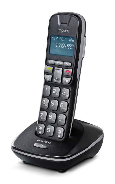 - Emporia TH-21 telefoon met grote knoppen en extra grote knoppen, in Farbe ZWART, in Ausführung Telefoon met grote toetsen