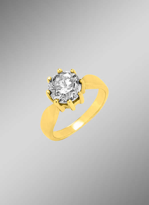 Ringen - Massieve damesring met briljant, in Größe 160 bis 220, in Farbe  Ansicht 1