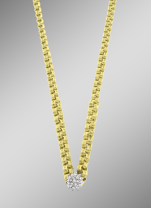 Halskettingen - Handgemaakte halsketting met briljanten, in Farbe  Ansicht 1