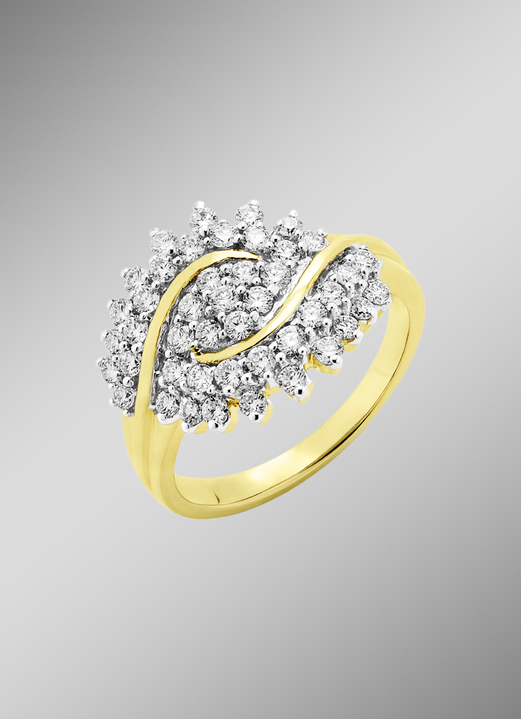 Ringen - Damesring met 45 diamanten, in Größe 160 bis 220, in Farbe  Ansicht 1