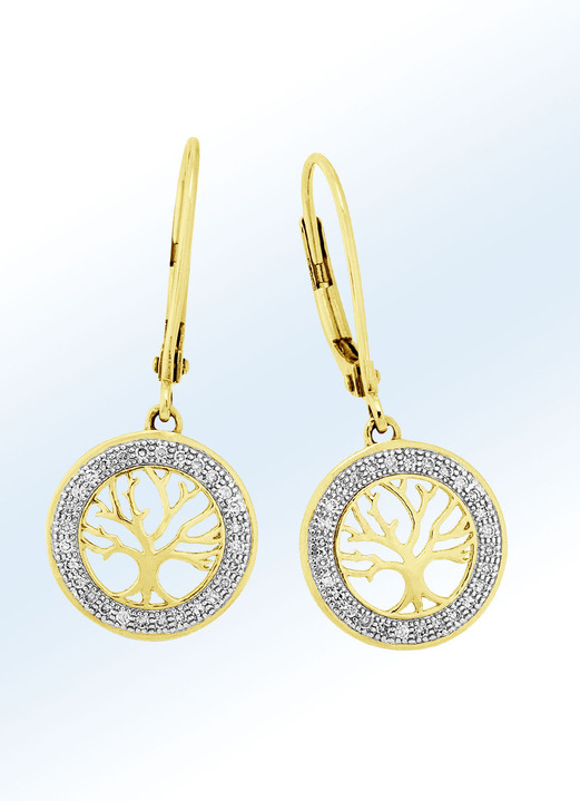 - Levensboom - oorbellen met diamanten, in Farbe  Ansicht 1