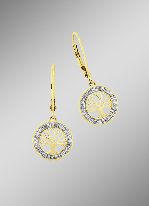 Oorbellen - Levensboom Oorbellen met Diamanten, in Farbe  Ansicht 1
