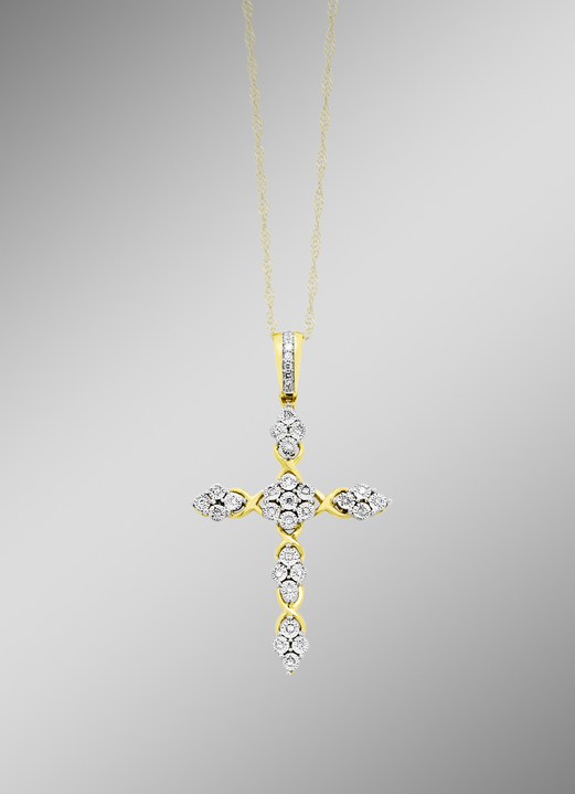 Hangers - Edele kruishanger met diamanten, in Farbe  Ansicht 1