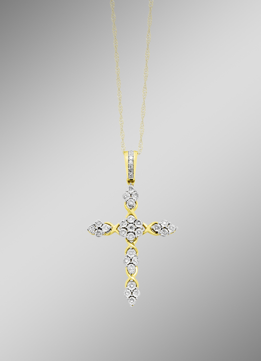 Hangers - Edele kruishanger met diamanten, in Farbe  Ansicht 1