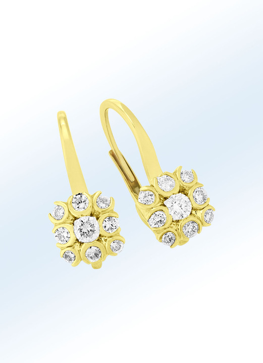 Oorbellen - Kostbare oorbellen met diamanten, in Farbe  Ansicht 1