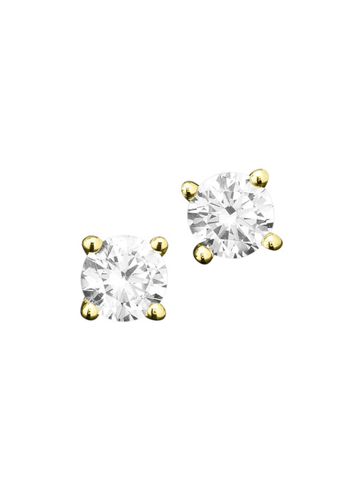 Oorbellen - Oorknopjes in witgoud met diamanten, in Farbe  Ansicht 1