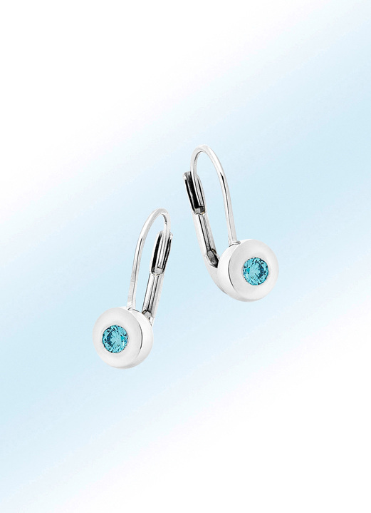 Oorbellen - Fijne oorbellen met diamanten, in Farbe BLAUW Ansicht 1
