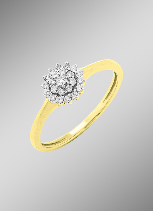 Ringen - Klassieke damesring met diamanten, in Größe 160 bis 220, in Farbe  Ansicht 1