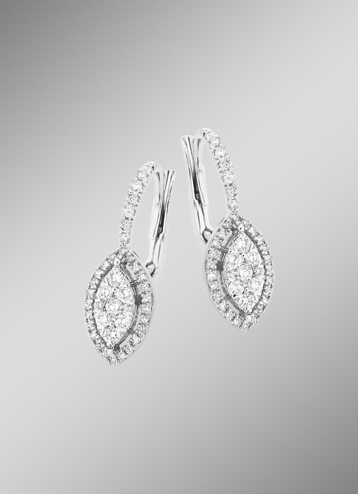 Oorbellen - Prachtige oorbellen met briljanten en diamanten, in Farbe  Ansicht 1