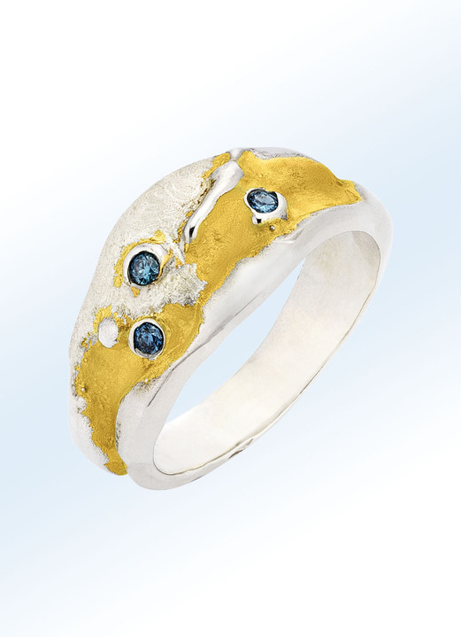 Ringen - Buitengewone damesring tweekleurig, in Größe 160 bis 220, in Farbe  Ansicht 1