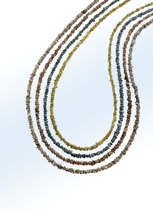 Halskettingen - Prachtige ketting met ruwe diamanten, in Farbe BRUIN Ansicht 1