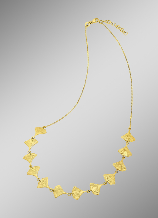 - Frosted ketting met geluksbrenger ginkgoblad, in Farbe  Ansicht 1
