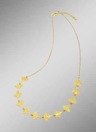 Matte ketting met geluksbrenger ginkgo blad