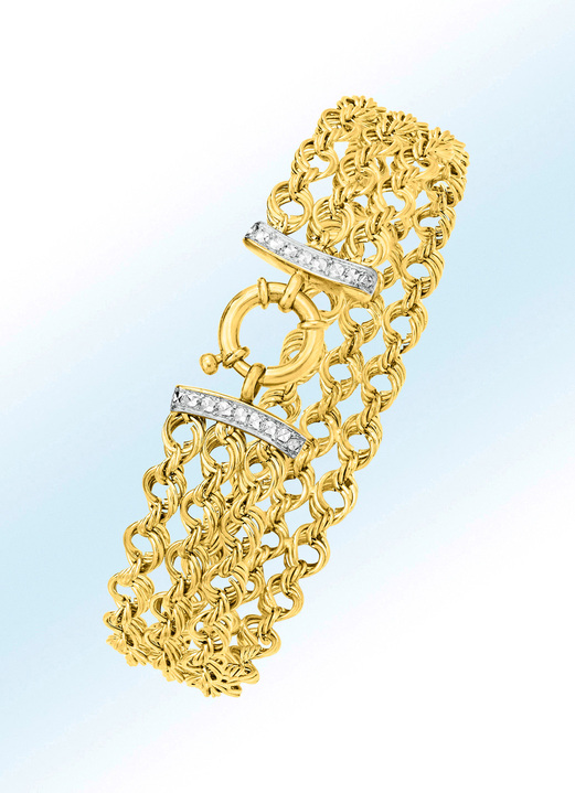 Armbanden - Edele armband met sieraden verenring, in Farbe  Ansicht 1