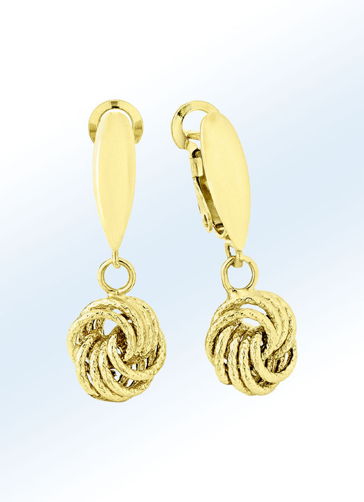 Oorbellen - Chique gouden oorbellen, in Farbe  Ansicht 1