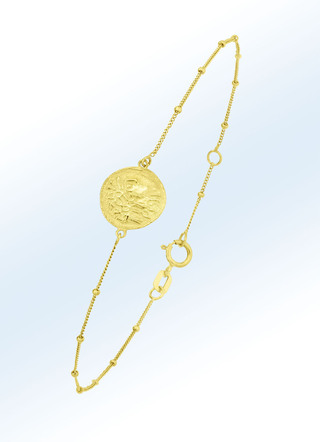 Panzer-ketting armband met Romeinse munt motief