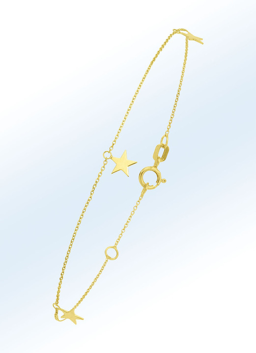 Halskettingen - Ankerketting bezet met sterren, in Farbe , in Ausführung Armband Ansicht 1