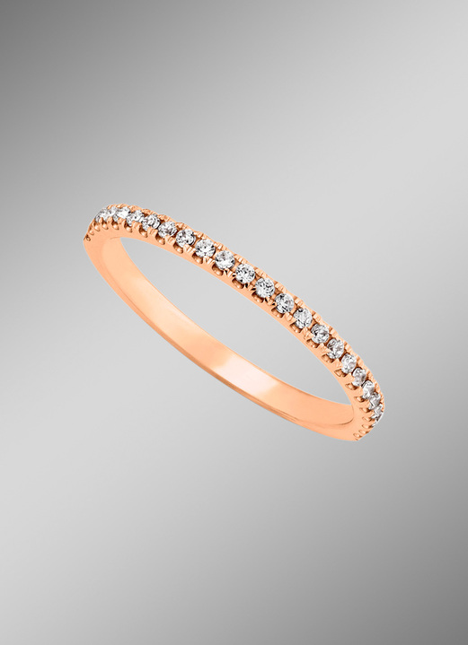 - Fijne vooringezette ring met briljant geslepen diamanten, in Farbe  Ansicht 1