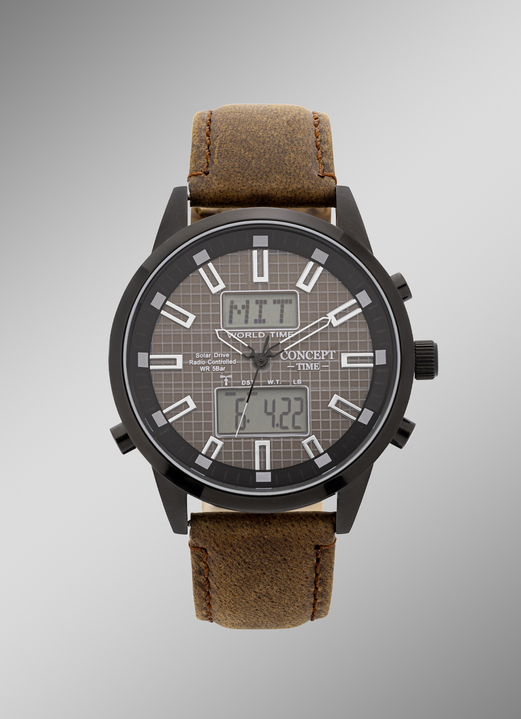 - Concept Time radiogestuurd solar herenhorloge met roestvrijstalen kast, in Farbe  Ansicht 1
