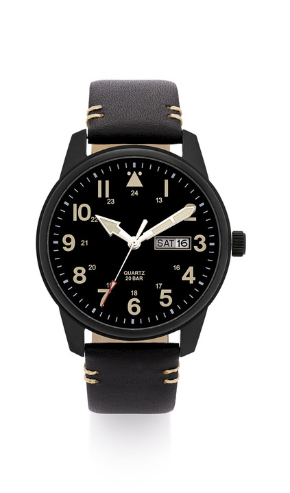 Kwartshorloges - Para Quartz herenhorloge in pilotenlook, in Farbe  Ansicht 1