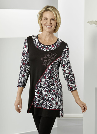 Prachtig lang shirt met 3/4-mouwen