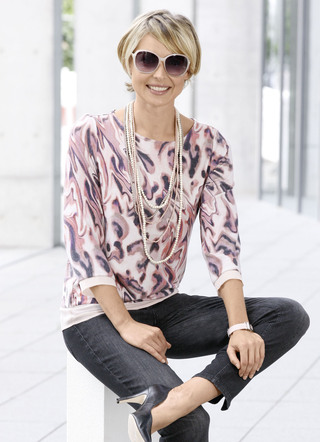Overhemdtuniek met bies van chiffon