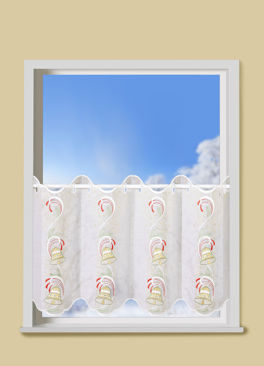Korte gordijnen - Filigraan kort gordijn, in Größe 785 (H40x 80 cm) bis 858 (H55x128 cm), in Farbe ECRU Ansicht 1