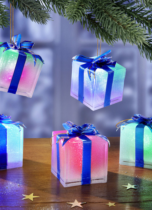 Kerstmis - Decoratieve LED-geschenkdoos, set van 5, in Farbe MULTICOLOR