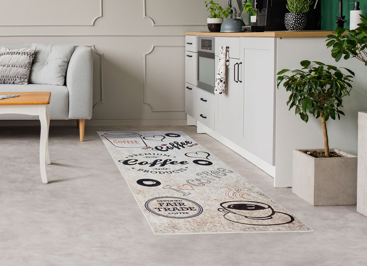 Lopers & trapmatten - Keukenloper geschikt voor vloerverwarming, in Farbe BEIGE-BRUIN, in Ausführung 65 x 180 cm Ansicht 1