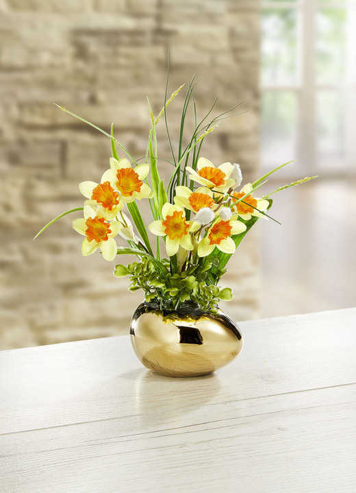 Kunst- & textielplanten - Narcis arrangement, in Farbe GOUD-GEEL