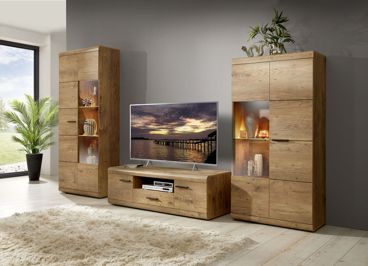 - TV-wandmeubel met LED-verlichting, in Farbe KASTANJE, in Ausführung Met montagehandleiding