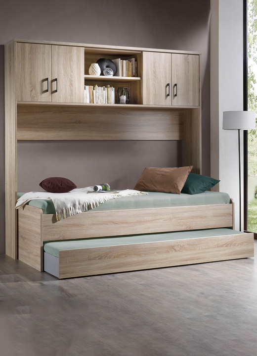 Slaapkamerkasten - Bed met 2 lades, in Farbe EIK SONOMA, in Ausführung bed met uitschuifbare bedbox Ansicht 1