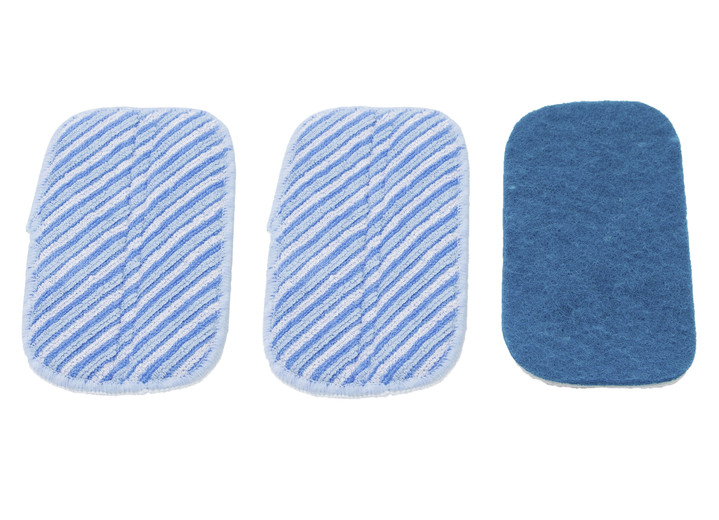 Accessoires - Vervangingspads, 3 stuks, voor de Livington Multi Scrubber, in Farbe BLAUW-WIT
