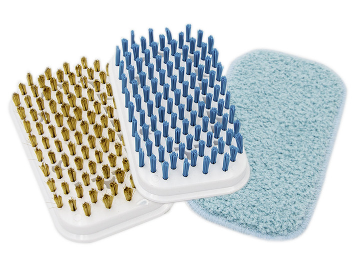 - Borstelset, 3-delig, voor de Livington Multi Scrubber, in Farbe BLAUW-WIT