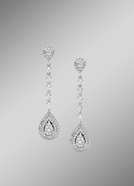 Oorbellen - Elegante oorbellen met briljanten en diamanten, in Farbe  Ansicht 1