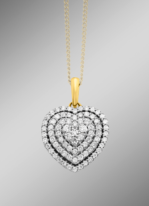 - Hart hanger met 78 briljant geslepen diamanten, in Farbe