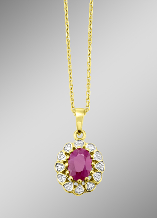 Kettinghanger met diamanten en saffieren