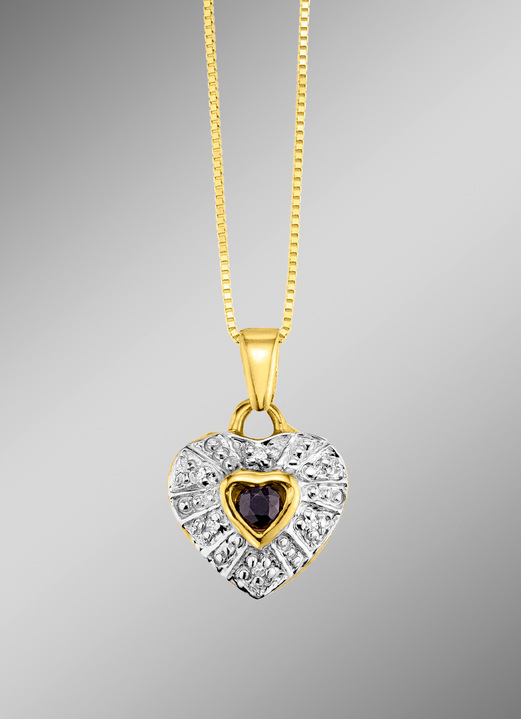Hangers - Kettinghanger met diamanten en saffieren, in Farbe  Ansicht 1