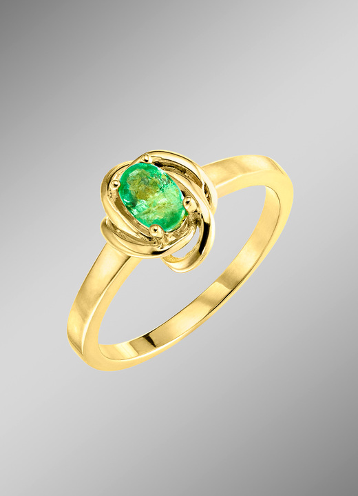 Ringen - Damesring met smaragd, in Größe 160 bis 220, in Farbe  Ansicht 1