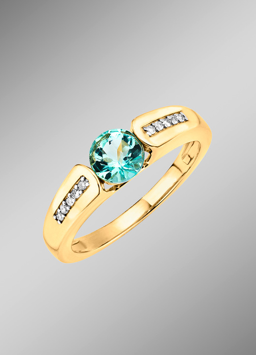 Ringen - Hoogwaardige damesring met smaragd en diamanten, in Größe 160 bis 220, in Farbe  Ansicht 1