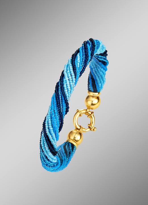 Armbanden - Armband met Muranoglas in blauwtinten, in Farbe  Ansicht 1