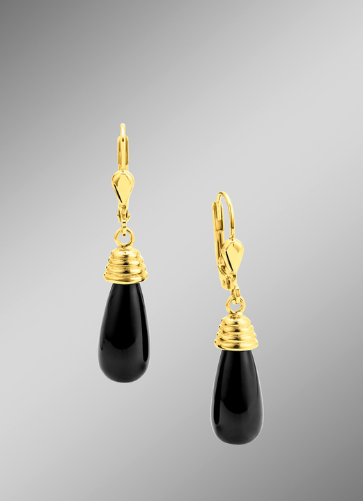 - Ohrringe mit Onyx, in Farbe  Ansicht 1