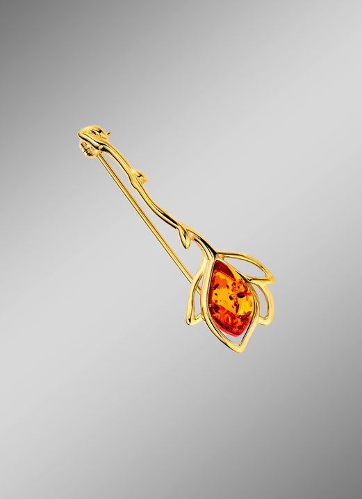 Accessoires - Mooie speld met echte amber, in Farbe  Ansicht 1