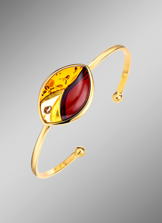 Bangle met echte amber