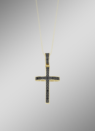 Kruis hanger met zwarte zirkonia