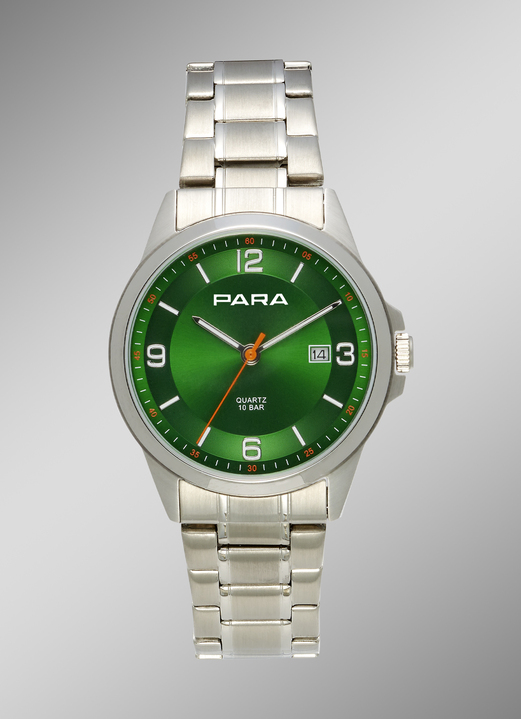 Kwartshorloges - Quartz herenhorloge van Para, in Farbe , in Ausführung Wijzerplaat groen Ansicht 1