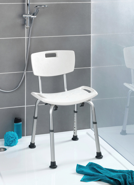 Badhulpmiddelen - 2-in-1 badstoel/kruk voor veilig baden en douchen, in Farbe WIT Ansicht 1