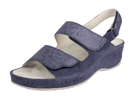 Klittenband sandaal in suede leer