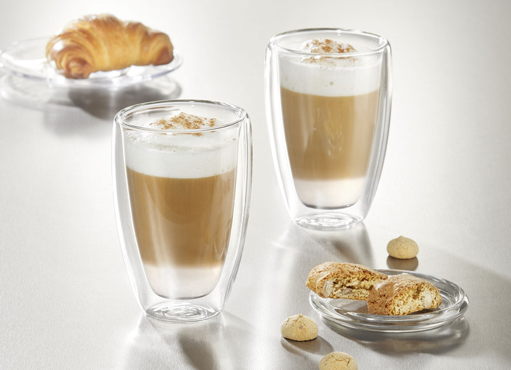Koffie & thee - Temperatuurbestendige glazen set, 2 stuks, in Farbe TRANSPARENT, in Ausführung Latte macchiato-glazen